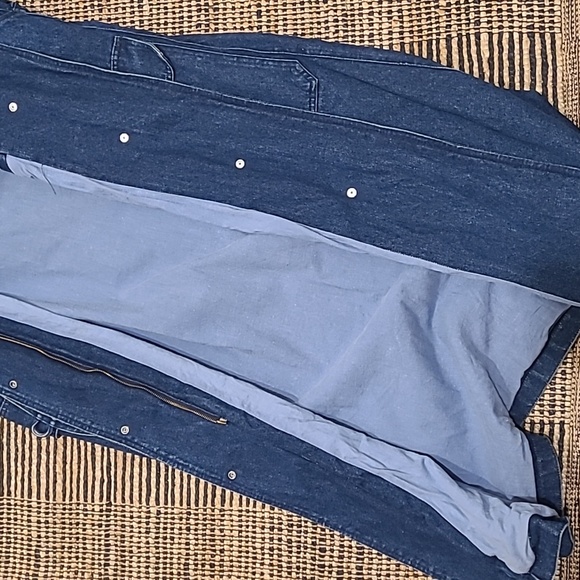 HARVE BERNARD DENIM TRENCH COAT WITH TOGGLE BUTTONS - Picture 12 of 13